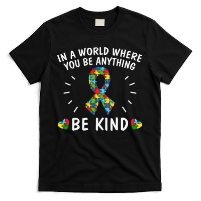 Be Kind Motivational Autism Awareness Slogan Autism Puzzle Message T-Shirt