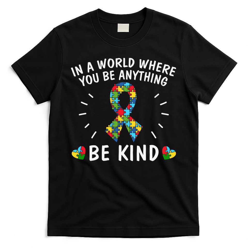 Be Kind Motivational Autism Awareness Slogan Autism Puzzle Message T-Shirt