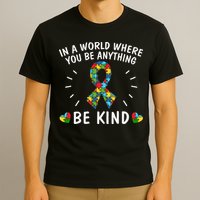 Be Kind Motivational Autism Awareness Slogan Autism Puzzle Message T-Shirt
