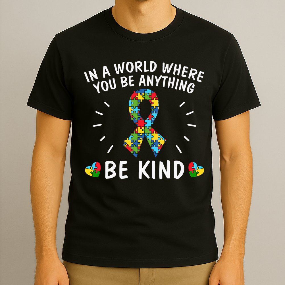 Be Kind Motivational Autism Awareness Slogan Autism Puzzle Message T-Shirt