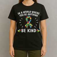 Be Kind Motivational Autism Awareness Slogan Autism Puzzle Message T-Shirt
