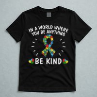 Be Kind Motivational Autism Awareness Slogan Autism Puzzle Message T-Shirt