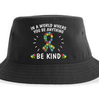 Be Kind Motivational Autism Awareness Slogan Autism Puzzle Message Sustainable Bucket Hat