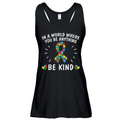 Be Kind Motivational Autism Awareness Slogan Autism Puzzle Message Ladies Essential Flowy Tank