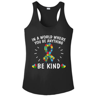 Be Kind Motivational Autism Awareness Slogan Autism Puzzle Message Ladies PosiCharge Competitor Racerback Tank