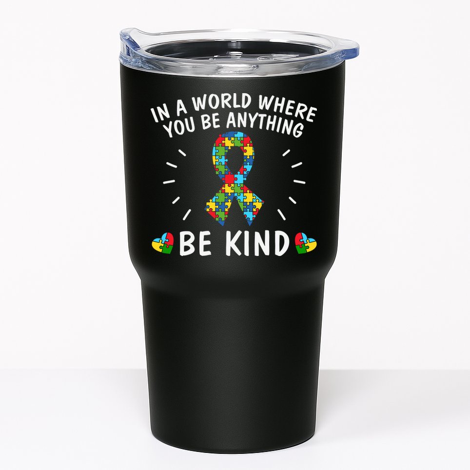 Be Kind Motivational Autism Awareness Slogan Autism Puzzle Message Tumbler