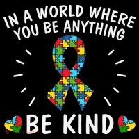 Be Kind Motivational Autism Awareness Slogan Autism Puzzle Message Youth Performance Sprint T-Shirt