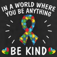 Be Kind Motivational Autism Awareness Slogan Autism Puzzle Message 25L Jumbo Tote