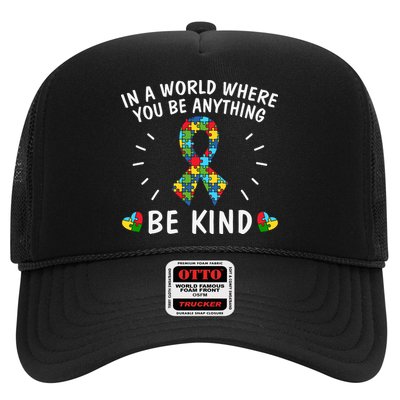 Be Kind Motivational Autism Awareness Slogan Autism Puzzle Message Trucker Hat