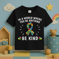 Be Kind Motivational Autism Awareness Slogan Autism Puzzle Message Toddler T-Shirt