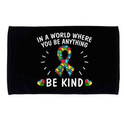 Be Kind Motivational Autism Awareness Slogan Autism Puzzle Message Microfiber Hand Towel