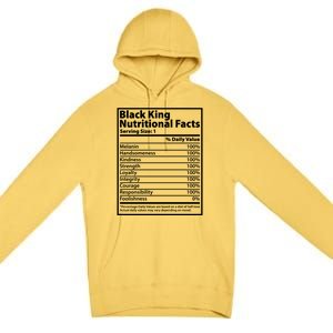 Black King Nutritional Facts Black History Pride Premium Pullover Hoodie