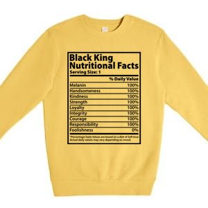 Black King Nutritional Facts Black History Pride Premium Crewneck Sweatshirt