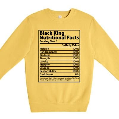 Black King Nutritional Facts Black History Pride Premium Crewneck Sweatshirt