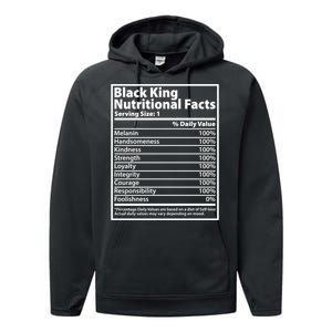 Black King Nutritional Facts Black History Pride Performance Fleece Hoodie