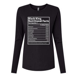 Black King Nutritional Facts Black History Pride Womens Cotton Relaxed Long Sleeve T-Shirt