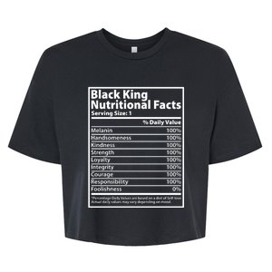 Black King Nutritional Facts Black History Pride Bella+Canvas Jersey Crop Tee