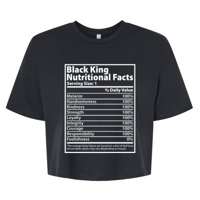 Black King Nutritional Facts Black History Pride Bella+Canvas Jersey Crop Tee