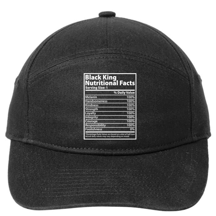 Black King Nutritional Facts Black History Pride 7-Panel Snapback Hat