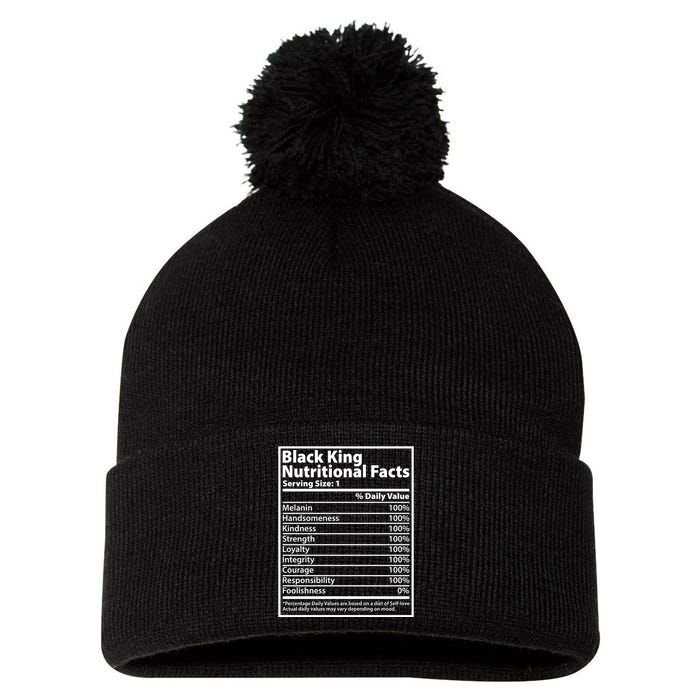 Black King Nutritional Facts Black History Pride Pom Pom 12in Knit Beanie