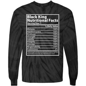 Black King Nutritional Facts Black History Pride Tie-Dye Long Sleeve Shirt