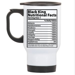 Black King Nutritional Facts Black History Pride Stainless Steel Travel Mug