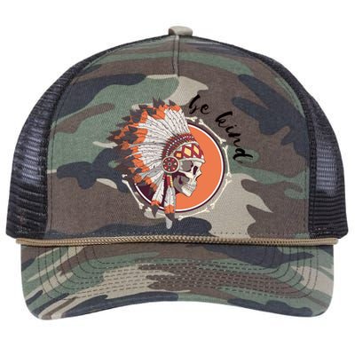 Be Kind Native American Indigenous Education Orange Day Retro Rope Trucker Hat Cap