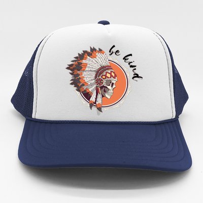 Be Kind Native American Indigenous Education Orange Day Trucker Hat