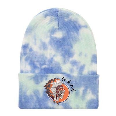 Be Kind Native American Indigenous Education Orange Day Tie Dye 12in Knit Beanie