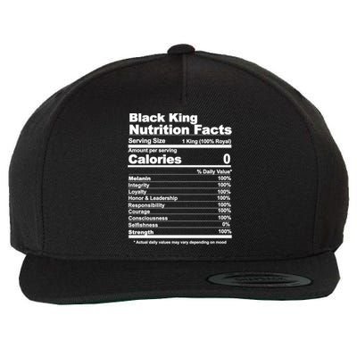 Black King Nutritional Facts Gift Wool Snapback Cap