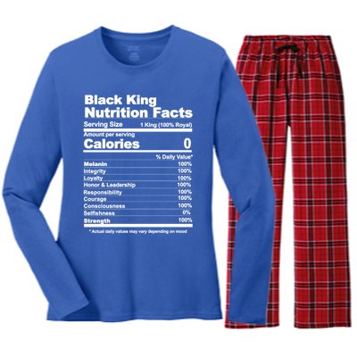 Black King Nutritional Facts Gift Women's Long Sleeve Flannel Pajama Set 