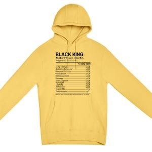 Black King Nutrition Fact For Black History Month Gift Premium Pullover Hoodie