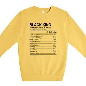 Black King Nutrition Fact For Black History Month Gift Premium Crewneck Sweatshirt