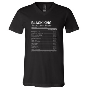 Black King Nutrition Fact For Black History Month Gift V-Neck T-Shirt