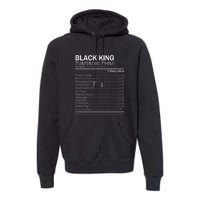 Black King Nutrition Fact For Black History Month Gift Premium Hoodie