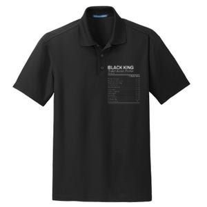 Black King Nutrition Fact For Black History Month Gift Dry Zone Grid Polo