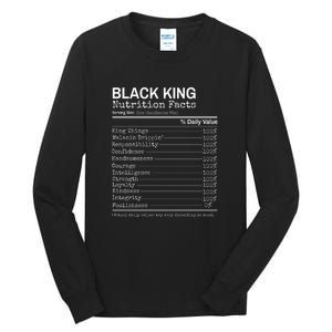 Black King Nutrition Fact For Black History Month Gift Tall Long Sleeve T-Shirt