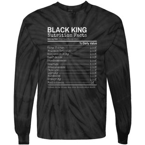 Black King Nutrition Fact For Black History Month Gift Tie-Dye Long Sleeve Shirt