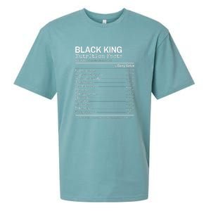 Black King Nutrition Fact For Black History Month Gift Sueded Cloud Jersey T-Shirt