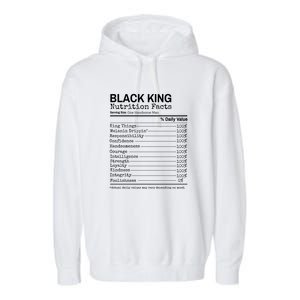 Black King Nutrition Fact For Black History Month Gift Garment-Dyed Fleece Hoodie