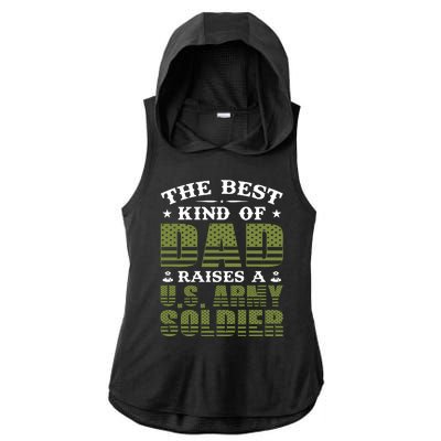 Best Kind Of Dad Raised A US Army Soldier Ladies PosiCharge Tri-Blend Wicking Draft Hoodie Tank