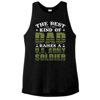 Best Kind Of Dad Raised A US Army Soldier Ladies PosiCharge Tri-Blend Wicking Tank