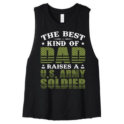 Best Kind Of Dad Raised A US Army Soldier Women's Racerback Cropped Tank