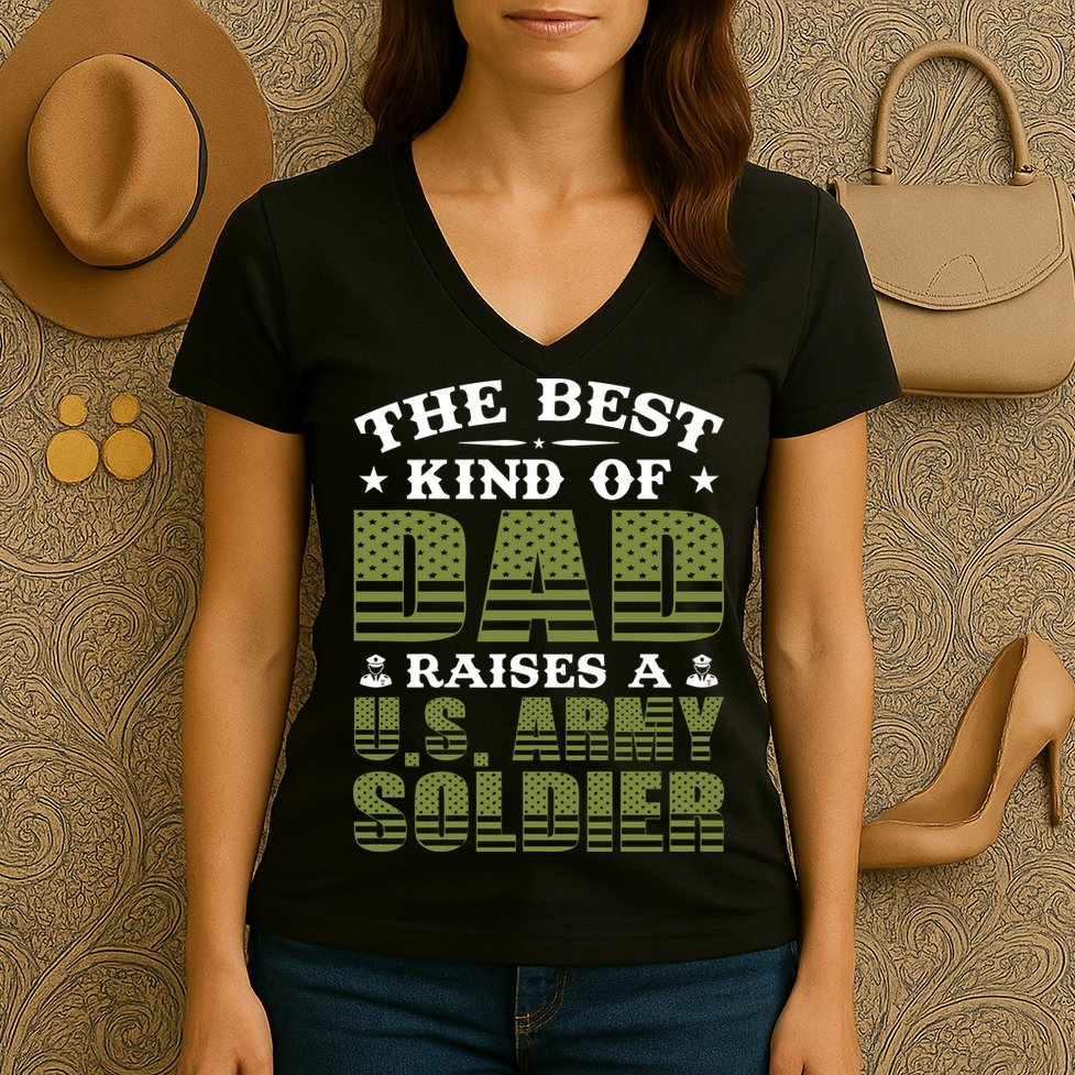 Best Kind Of Dad Raised A US Army Soldier Women's V-Neck T-Shirt