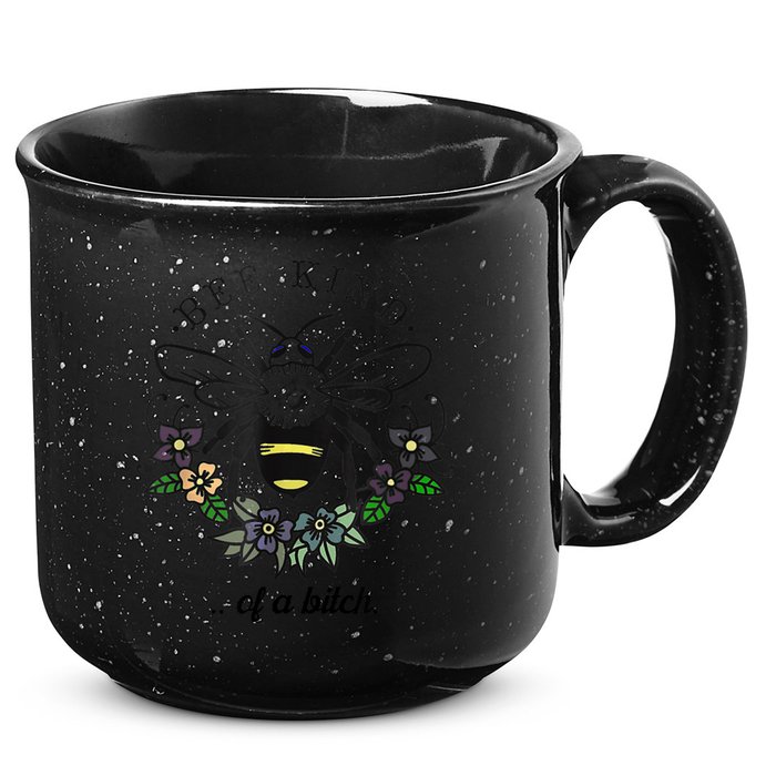 Be Kind Of A Bit.Ch Funny Be Kind Shirts With Bee For Women 15oz Campfire Ceramic Mug