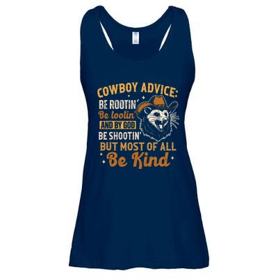 Be Kind Opossum Cow Advice Rootin Tootin Possum Lover Ladies Essential Flowy Tank