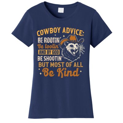 Be Kind Opossum Cow Advice Rootin Tootin Possum Lover Women's T-Shirt