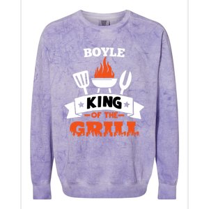 Boyle King Of The Grill Grilling Bbq Chef Master Cooking Gift Colorblast Crewneck Sweatshirt