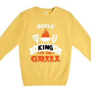 Boyle King Of The Grill Grilling Bbq Chef Master Cooking Gift Premium Crewneck Sweatshirt