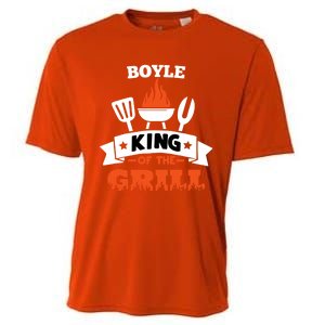 Boyle King Of The Grill Grilling Bbq Chef Master Cooking Gift Cooling Performance Crew T-Shirt